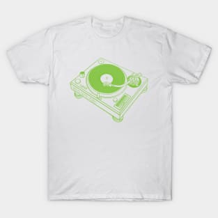 Turntable (Yellow Green Lines) Analog / Music T-Shirt